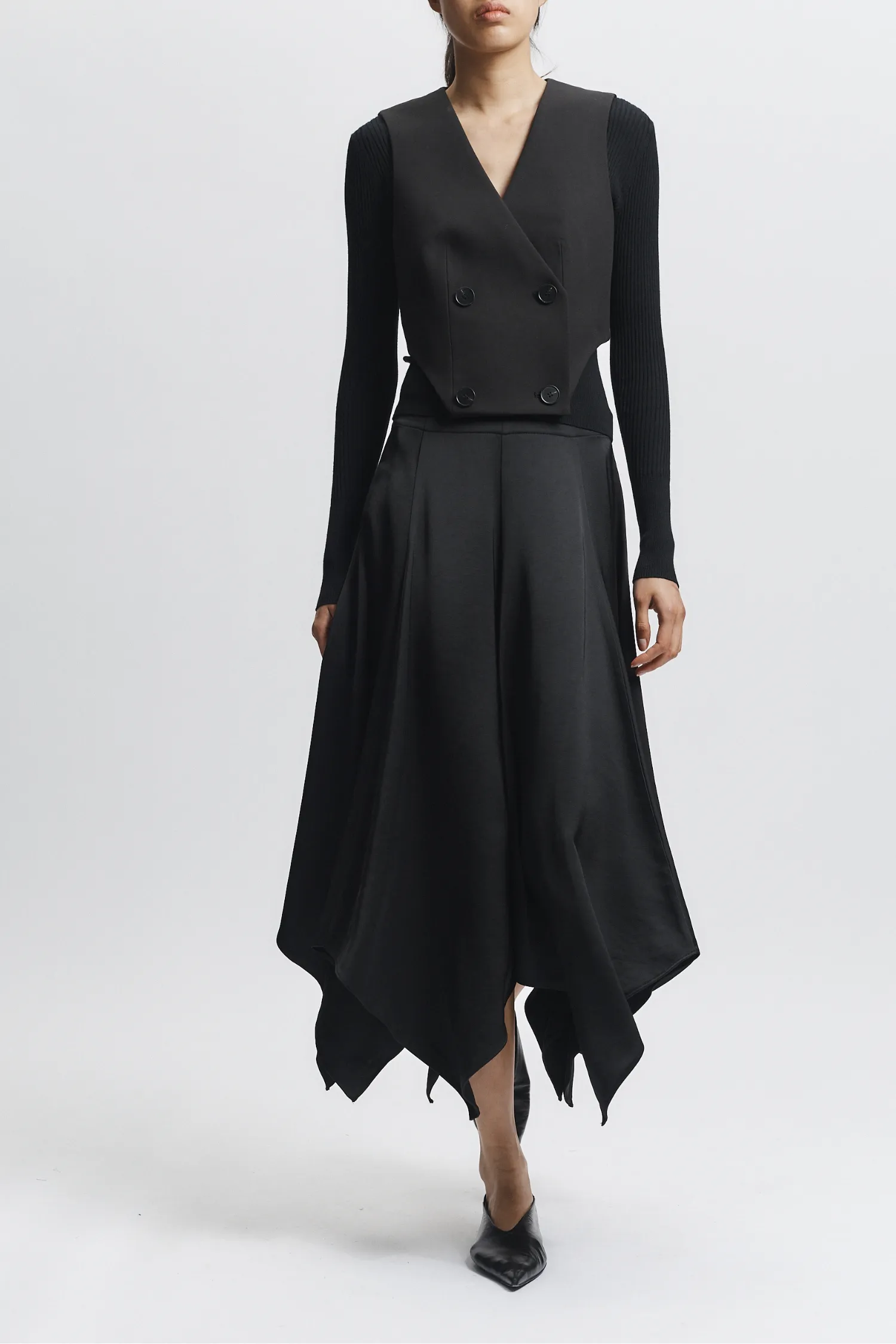 Landon Panel Skirt, Black sold by Saint Art