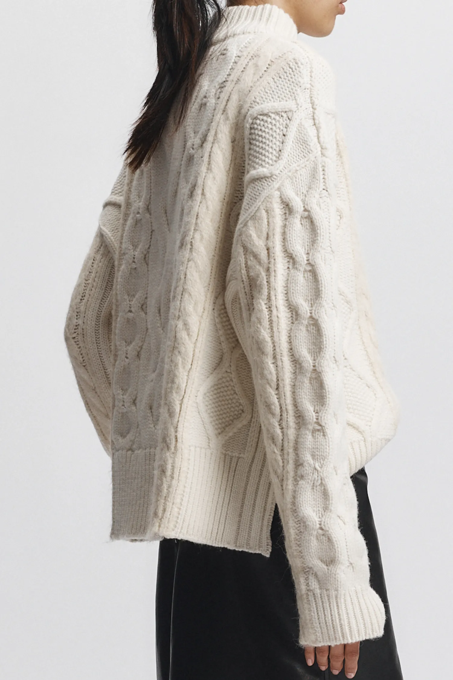 Greyson Cable Sweater, Cream sold by Saint Art product image thumbnail 5