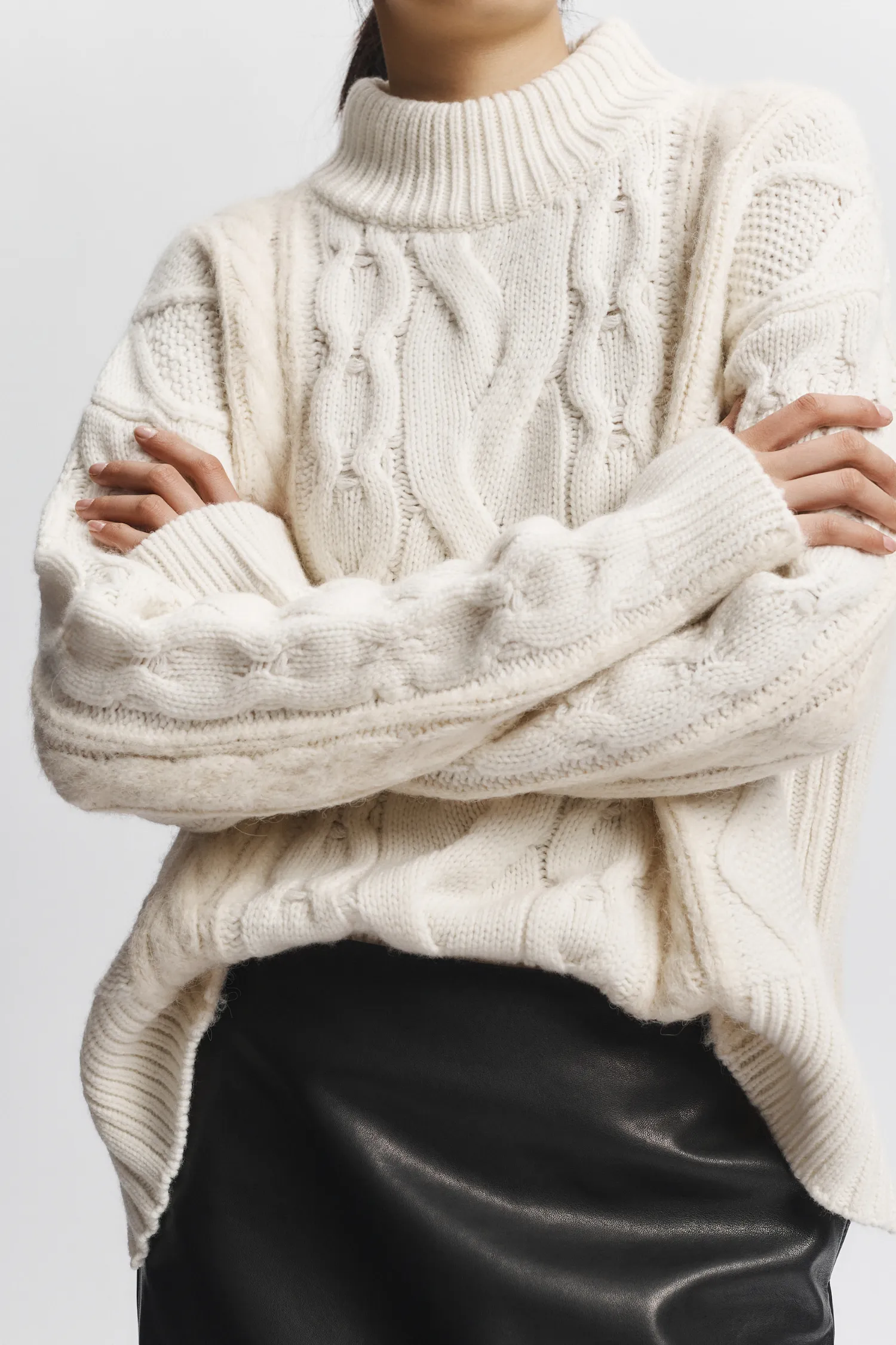 Greyson Cable Sweater, Cream sold by Saint Art product image thumbnail 3