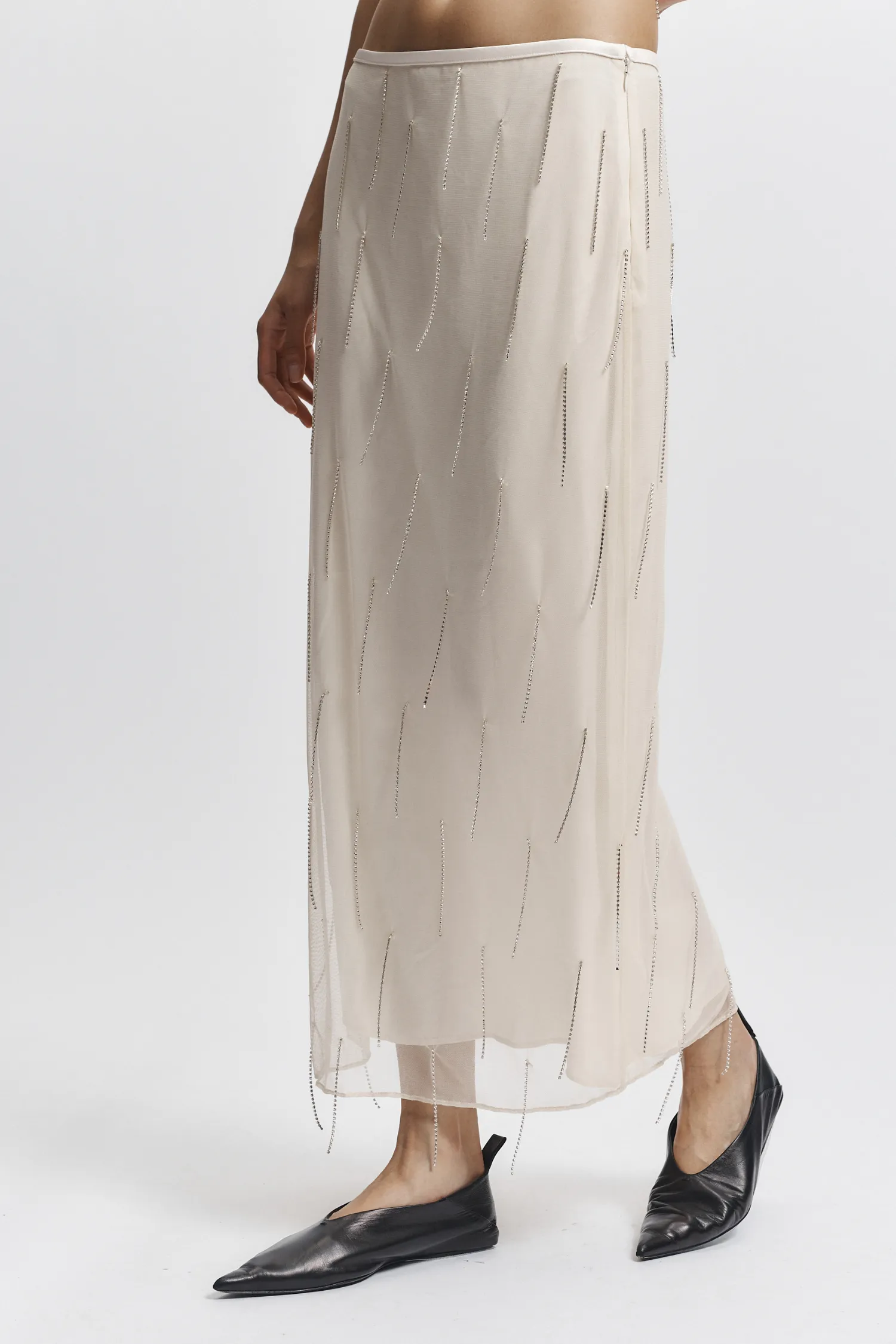 Billie Fringe Skirt, Ivory sold by Saint Art