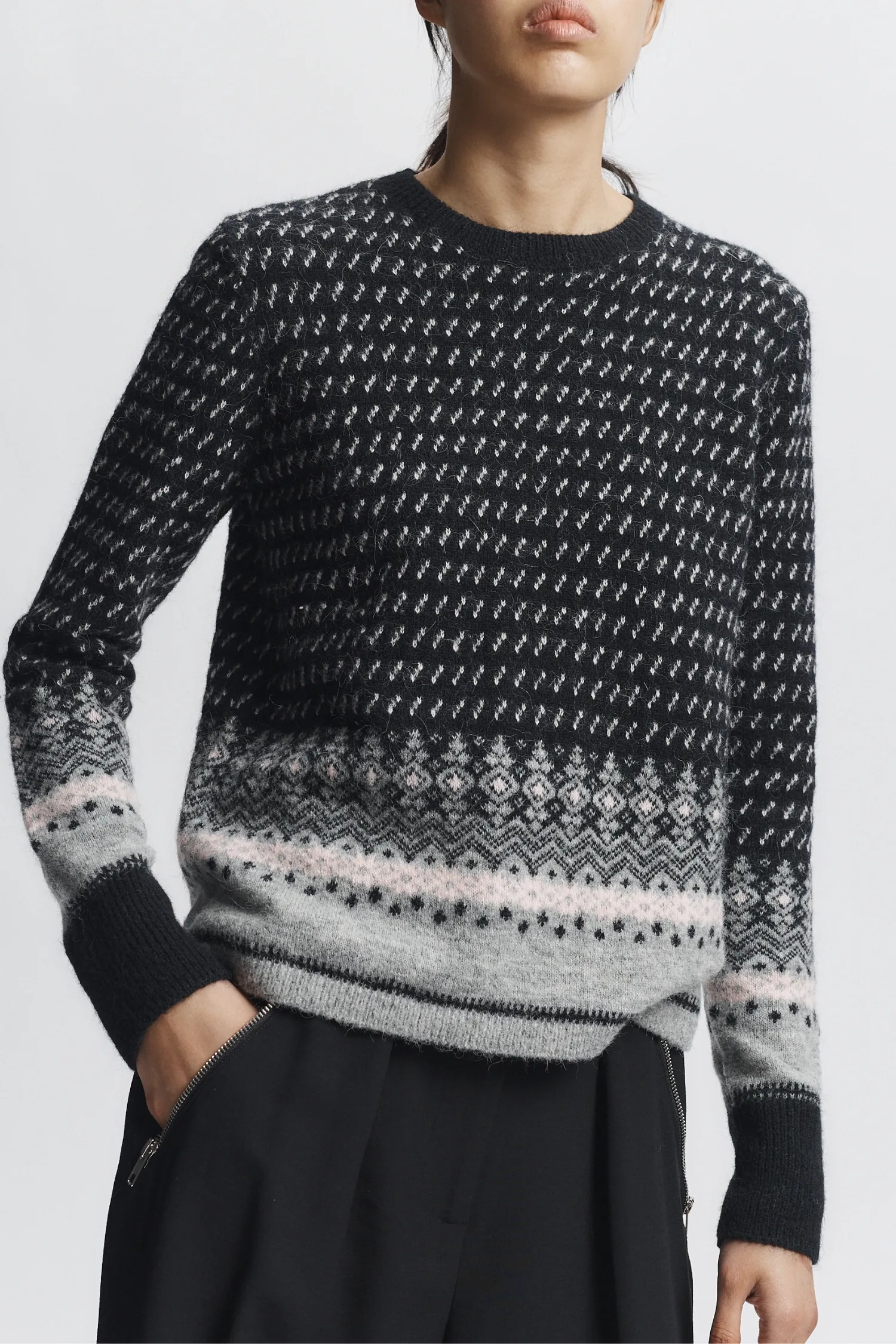 Eli Nordic Sweater, Black sold by Saint Art
