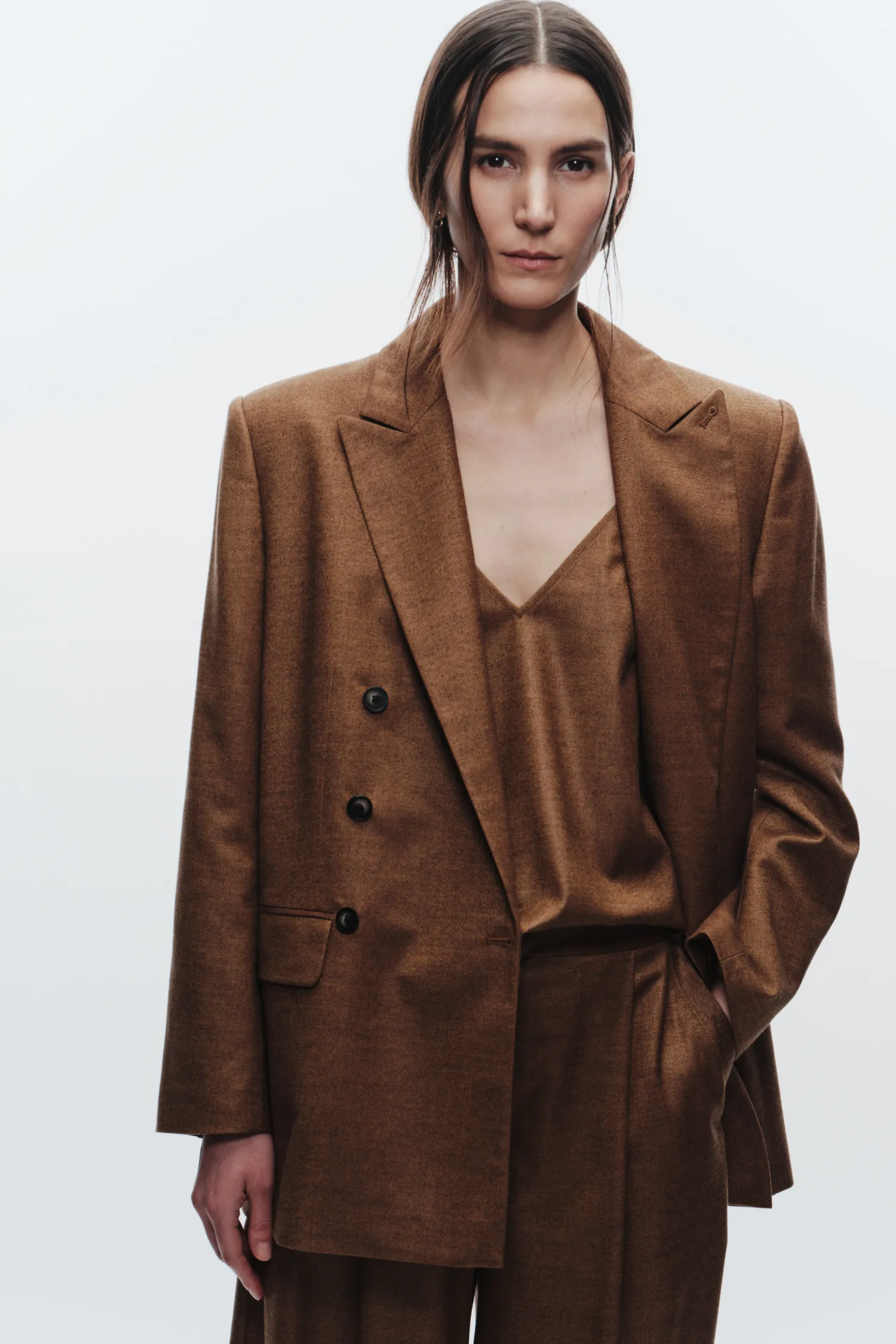 Sullivan Double-Breasted Blazer, Clove sold by Saint Art product image thumbnail 2