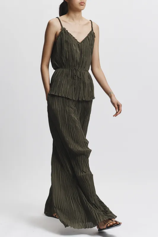 Hendrix Pleated Pant, Olive made by Saint Art