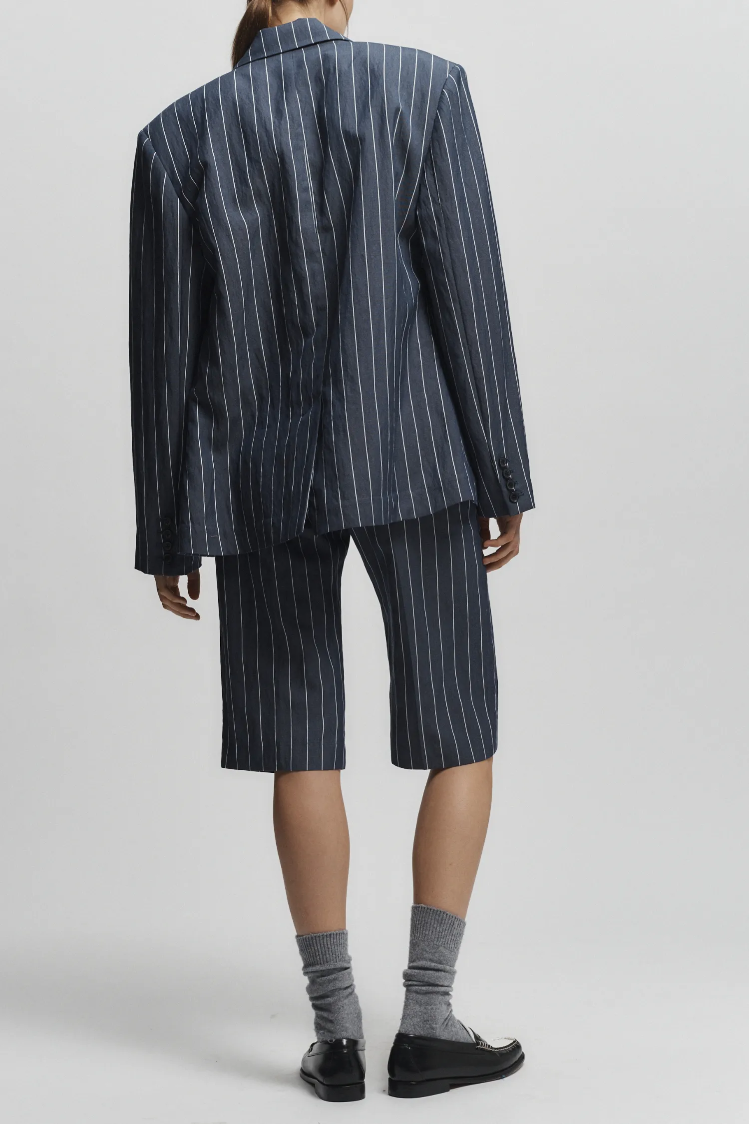Santos Pinstripe Blazer, Navy sold by Saint Art product image thumbnail 4