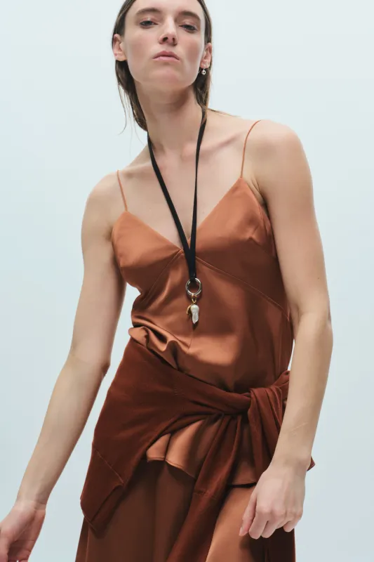Elise Spaghetti Strap Cami, Rust made by Saint Art