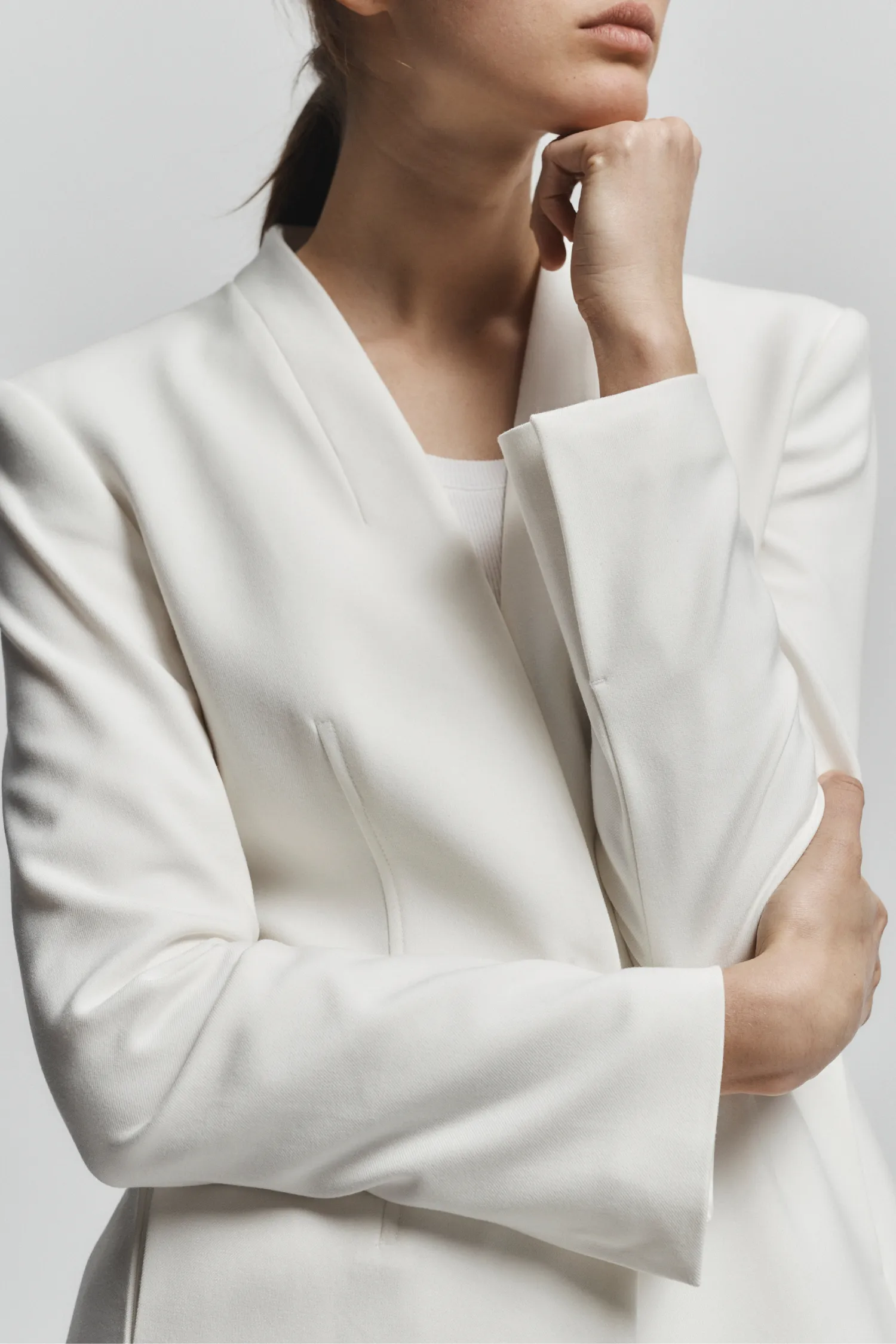 Aria Tailored Blazer, White sold by Saint Art product image thumbnail 3