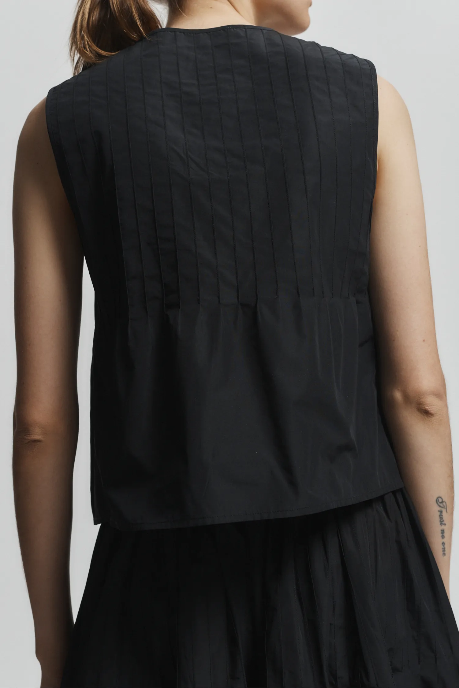 Nina Tie Front Top, Black sold by Saint Art product image thumbnail 3