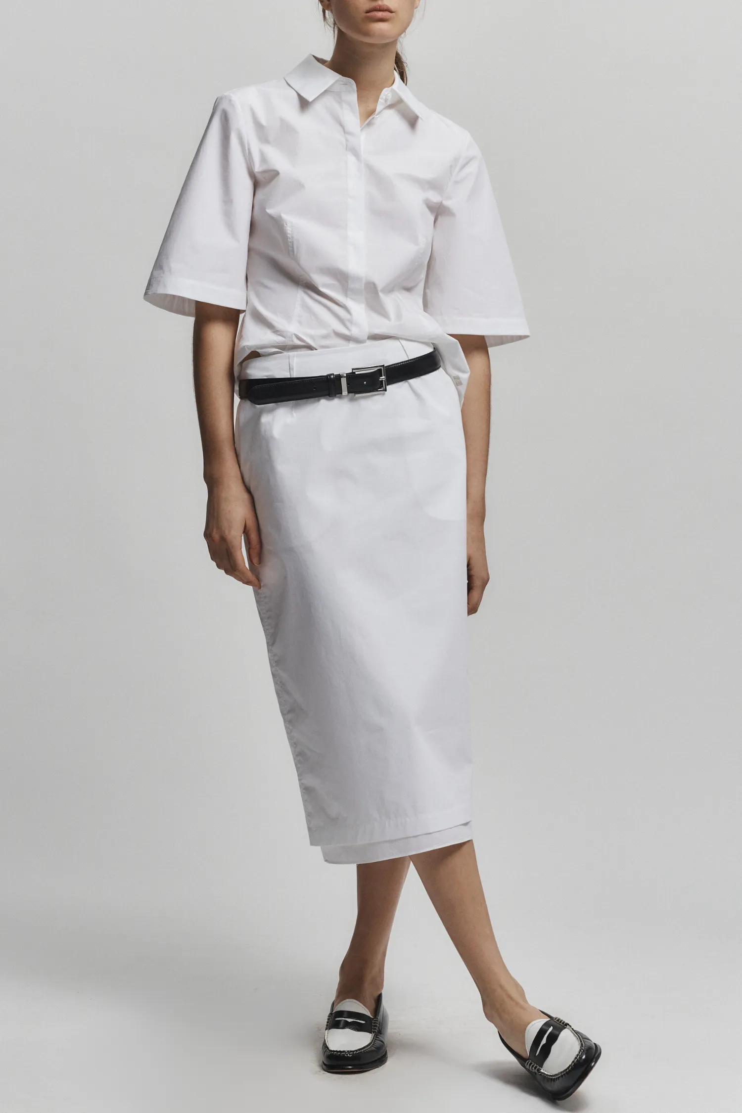 Dion Short Sleeve Buttondown, White sold by Saint Art
