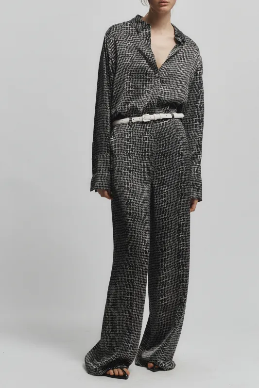 Ellis Printed Trouser, Black made by Saint Art