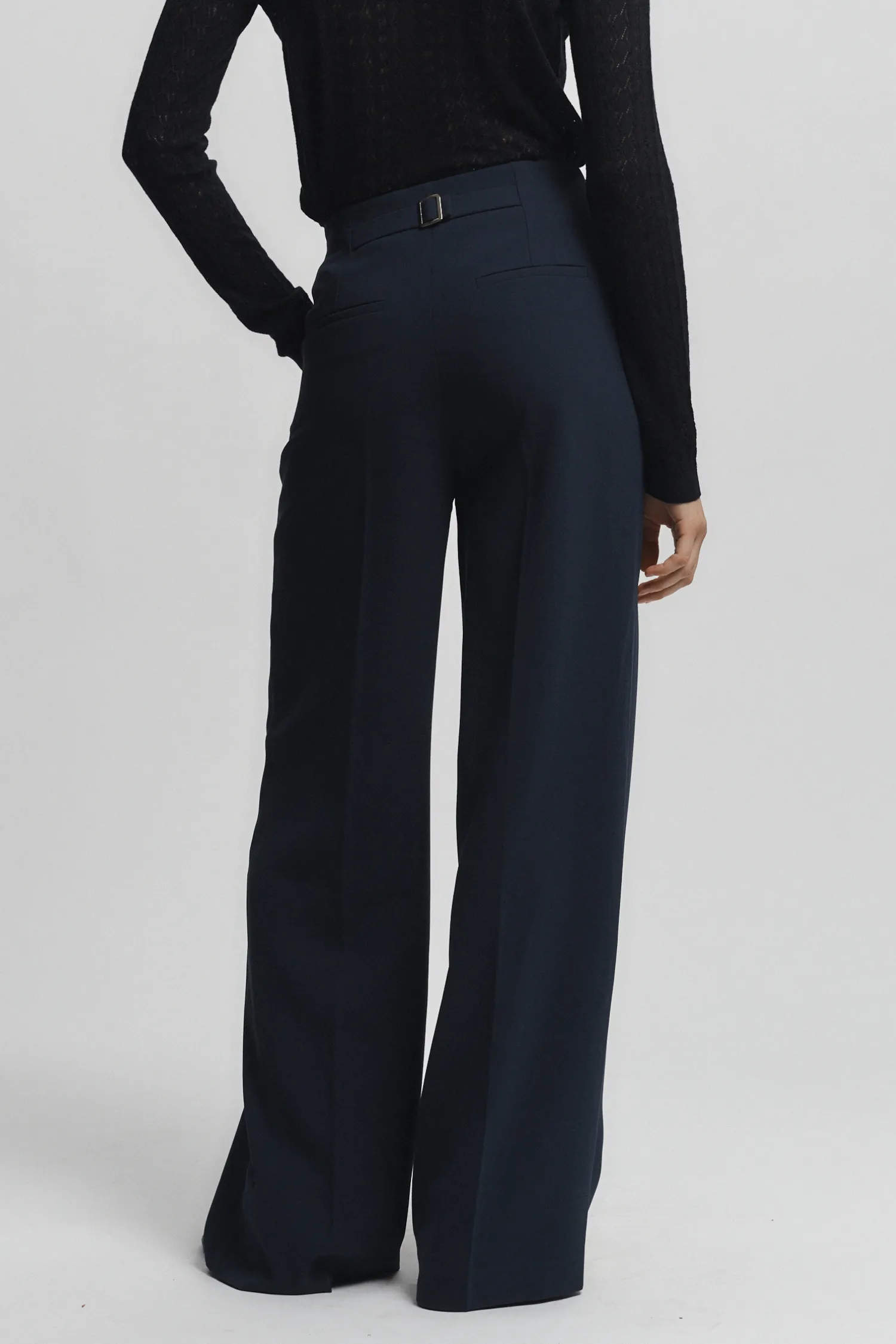 Rhodes Wideleg Pant, Navy Crepe sold by Saint Art product image thumbnail 2