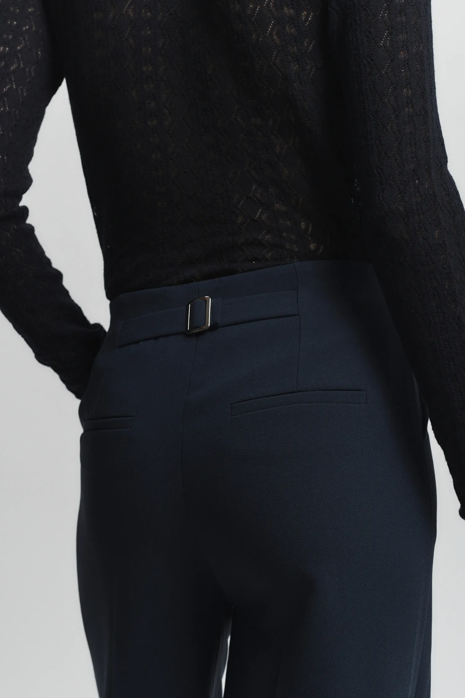 Rhodes Wideleg Pant, Navy Crepe sold by Saint Art product image thumbnail 3
