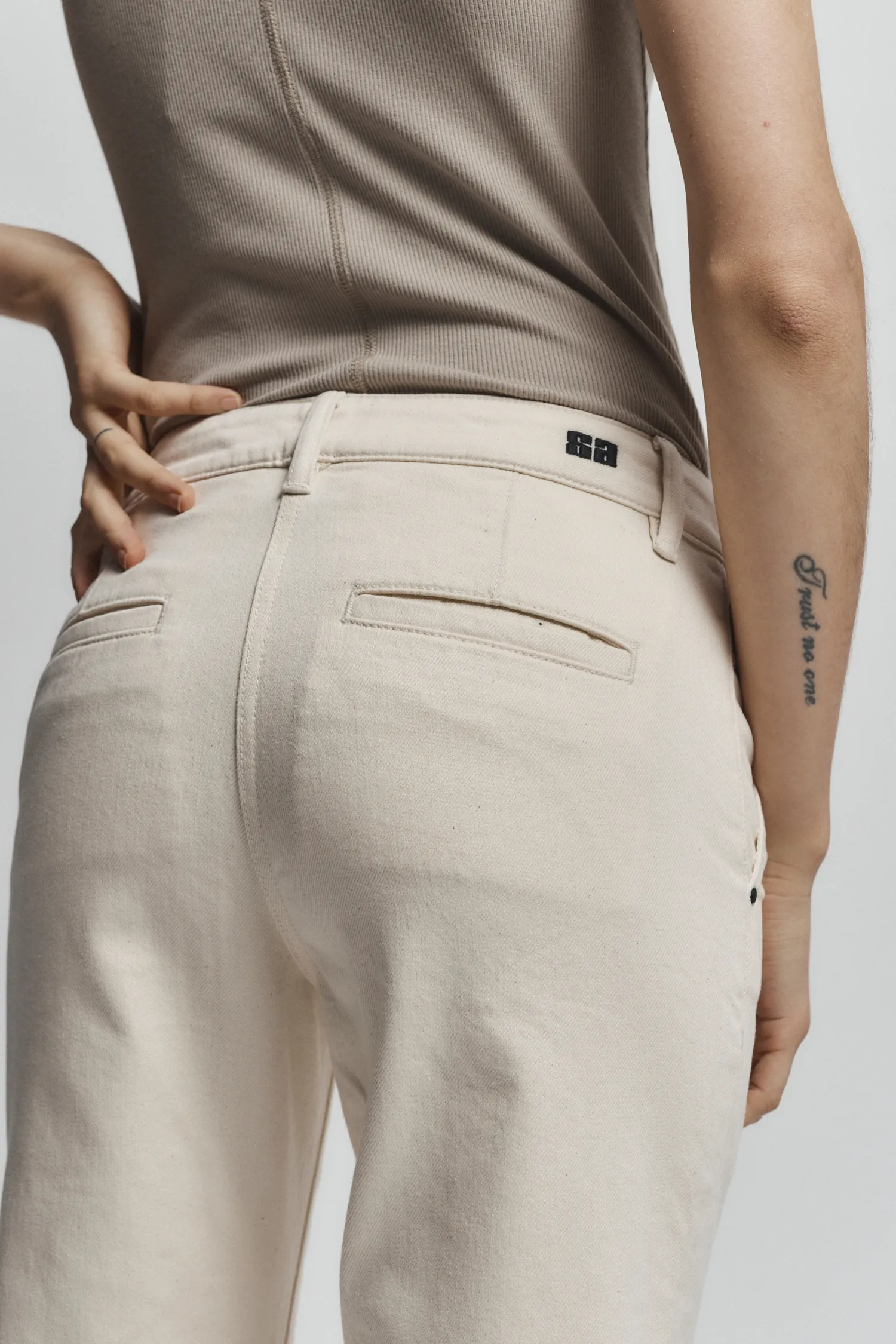 Kiana Denim Pant, Natural sold by Saint Art