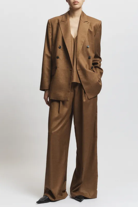 Nevin Mid-Waisted Lightweight Trouser, Clove made by Saint Art