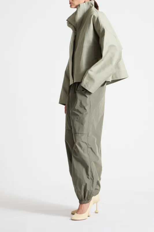 Clyde Oversized Taffeta Pant, Dusty Olive made by Saint Art