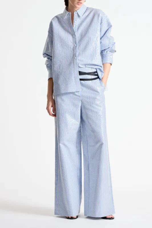 Bradley Sequin Pinstripe Blouse made by Saint Art