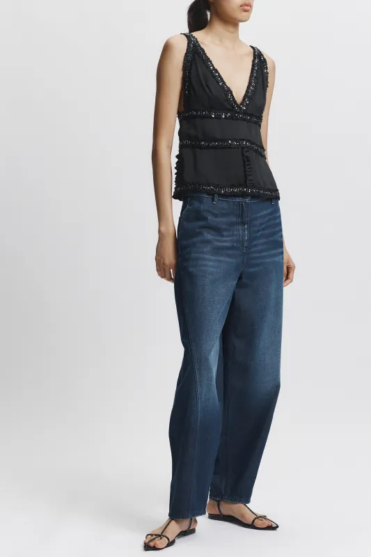 Maisy Embellished Silk Top made by Saint Art