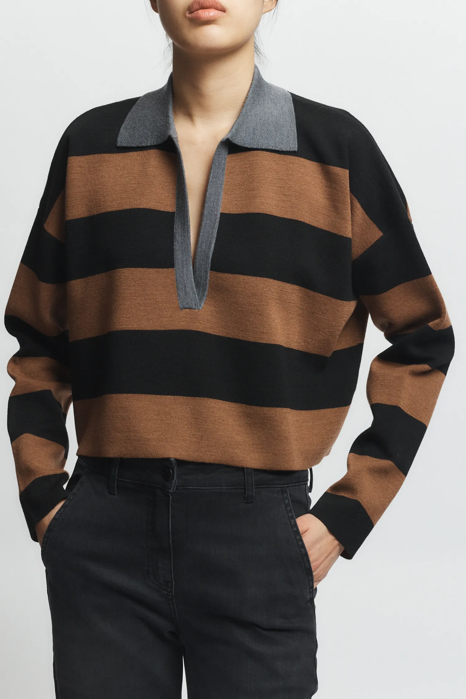 Samira Striped Knit Polo sold by Saint Art product image thumbnail 3