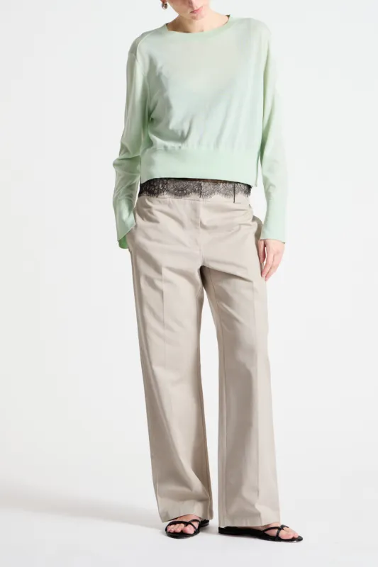 Elodie Layered Crewneck Knit, Mint sold by Saint Art