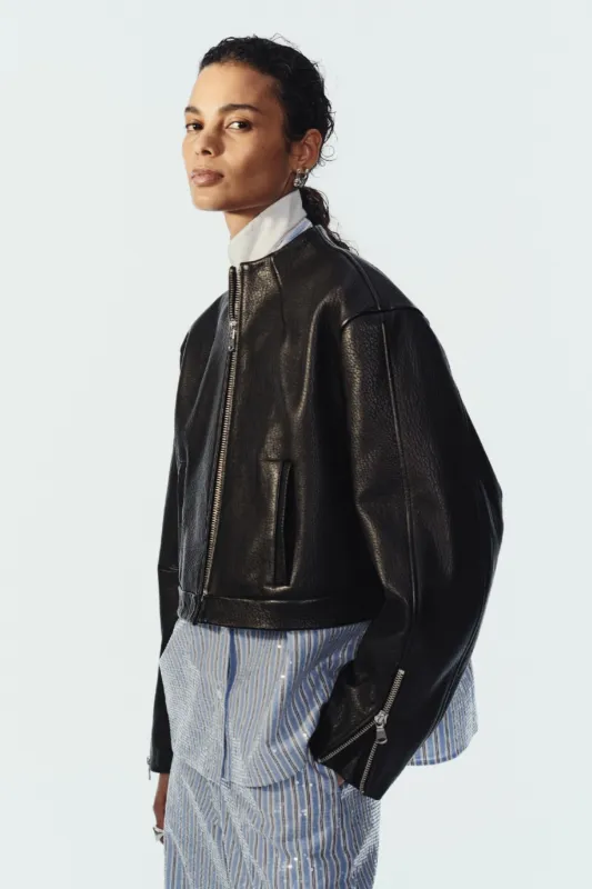 Bradley Sequin Pinstripe Blouse, Blue Stripe made by Saint Art