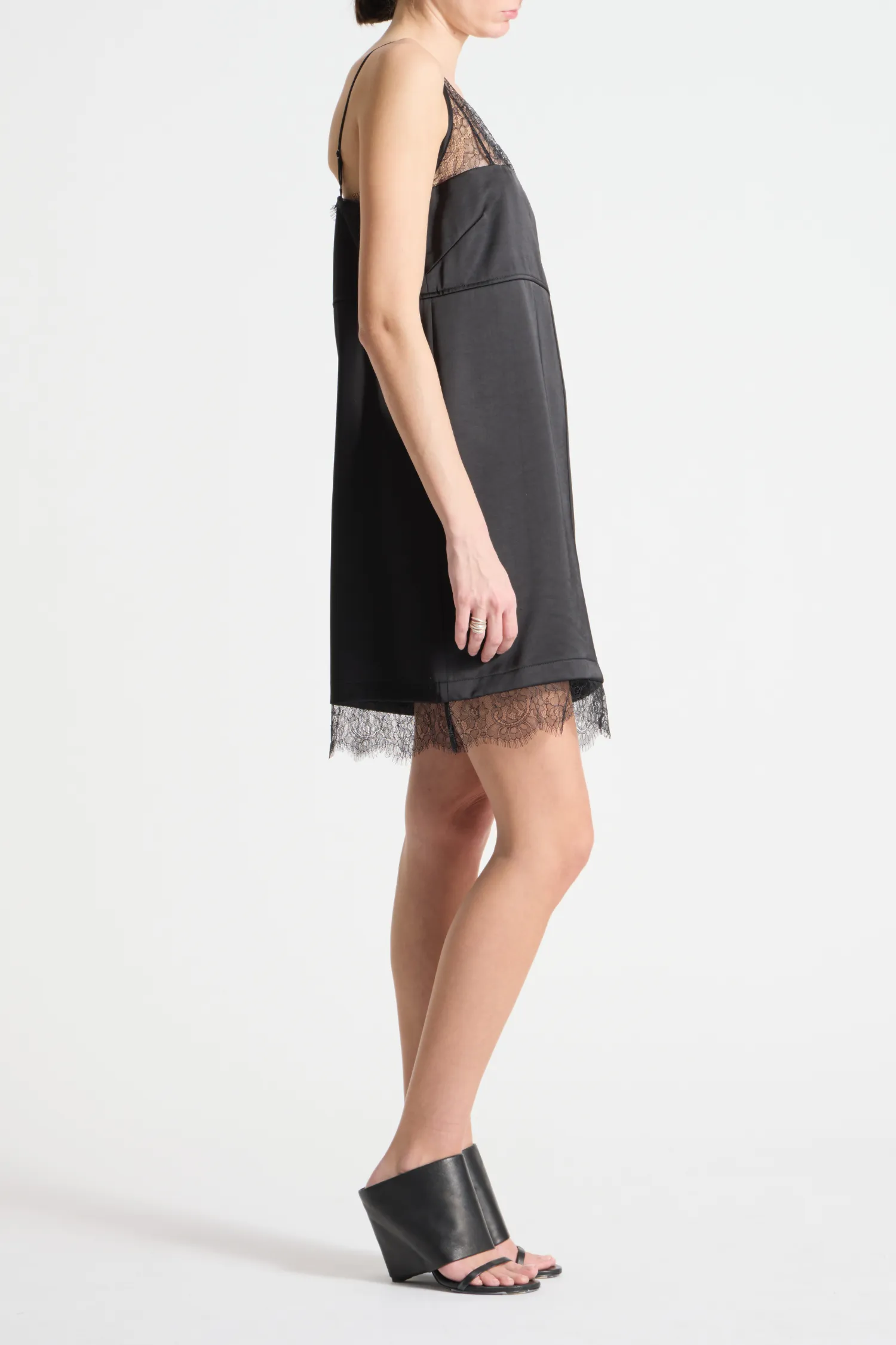 Zanya Lace Charmeuse Dress, Black sold by Saint Art product image thumbnail 4