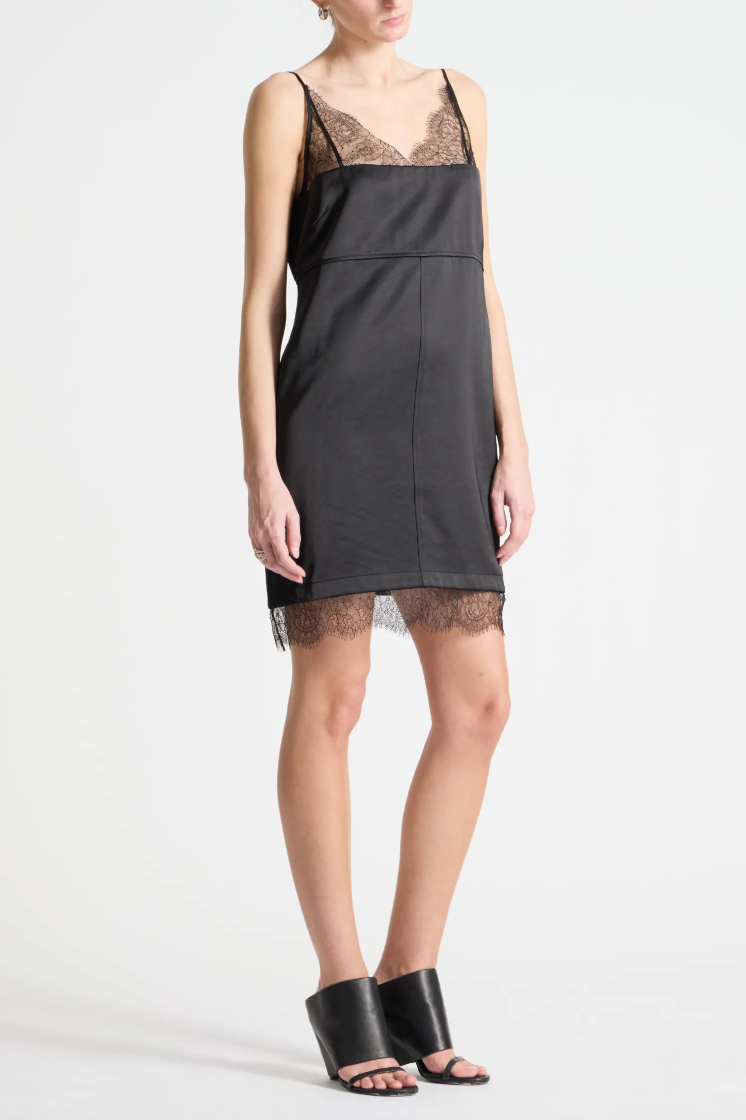 Zanya Lace Charmeuse Dress, Black sold by Saint Art product image thumbnail 3