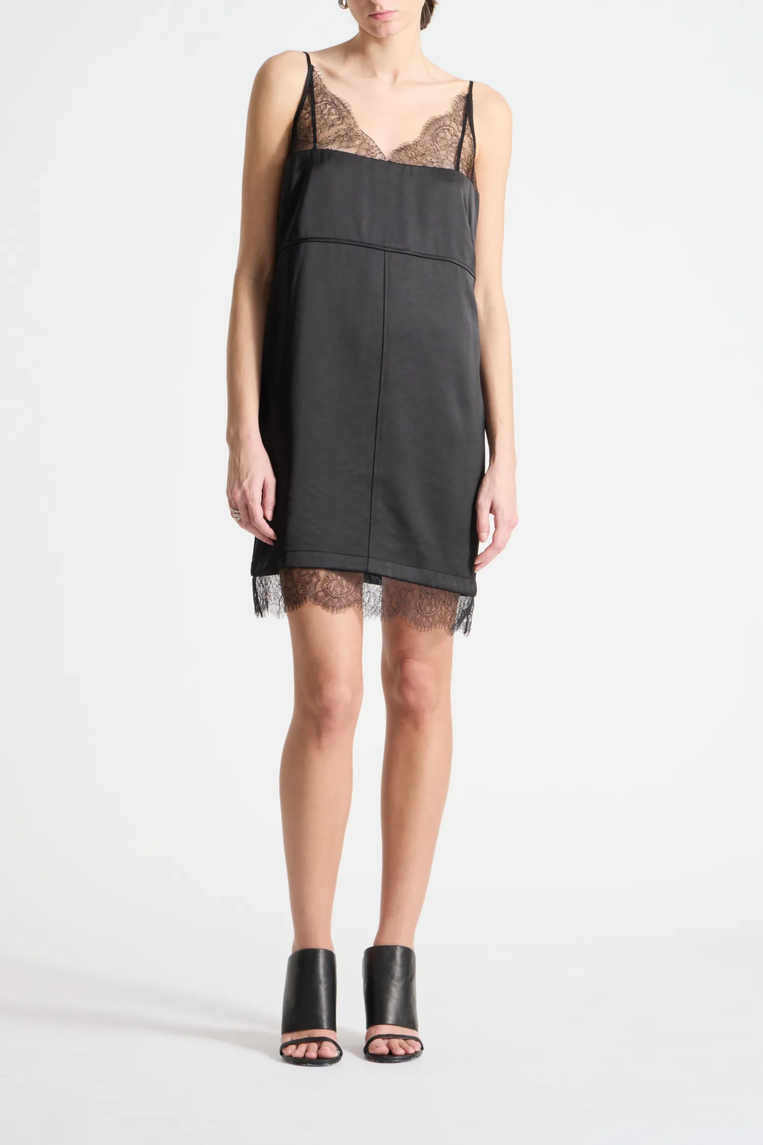 Zanya Lace Charmeuse Dress, Black sold by Saint Art product image thumbnail 2