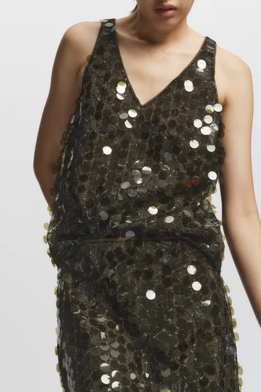 Sol Mesh Sequin Top made by Saint Art