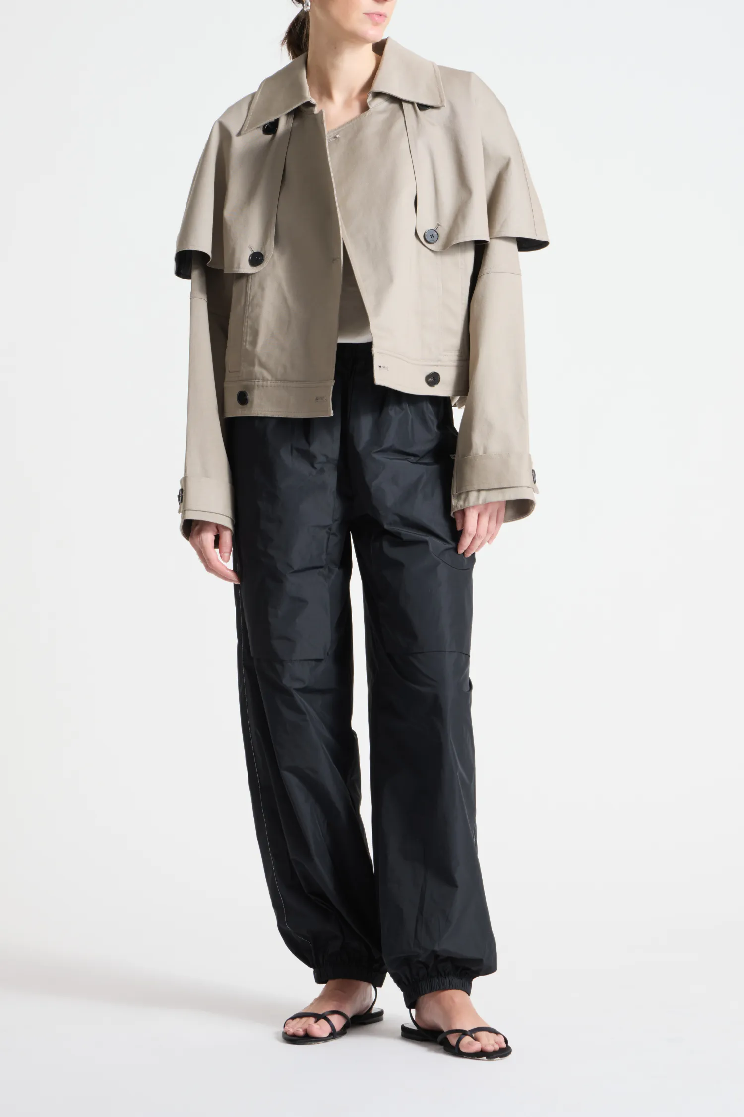 Berkley Cropped Trench sold by Saint Art