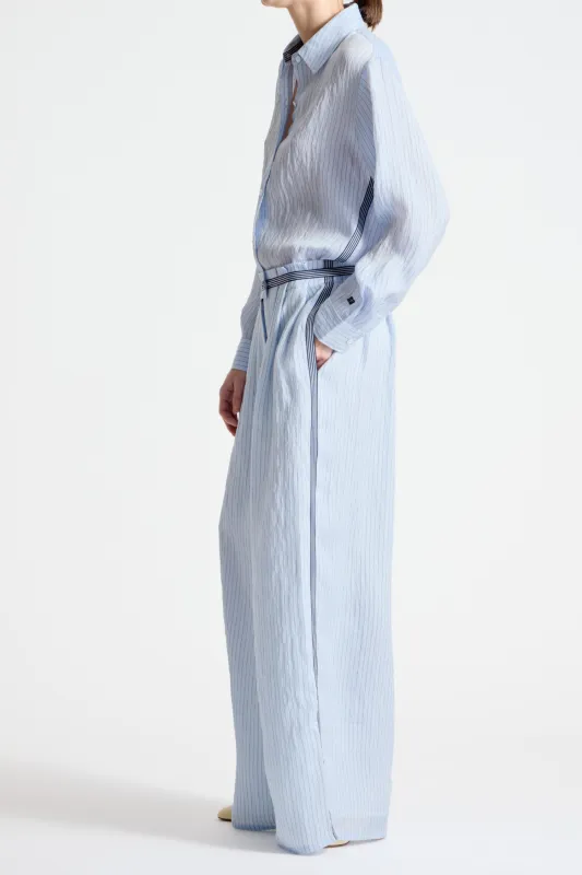 Wilson Pinstripe Pant, Sky Blue made by Saint Art