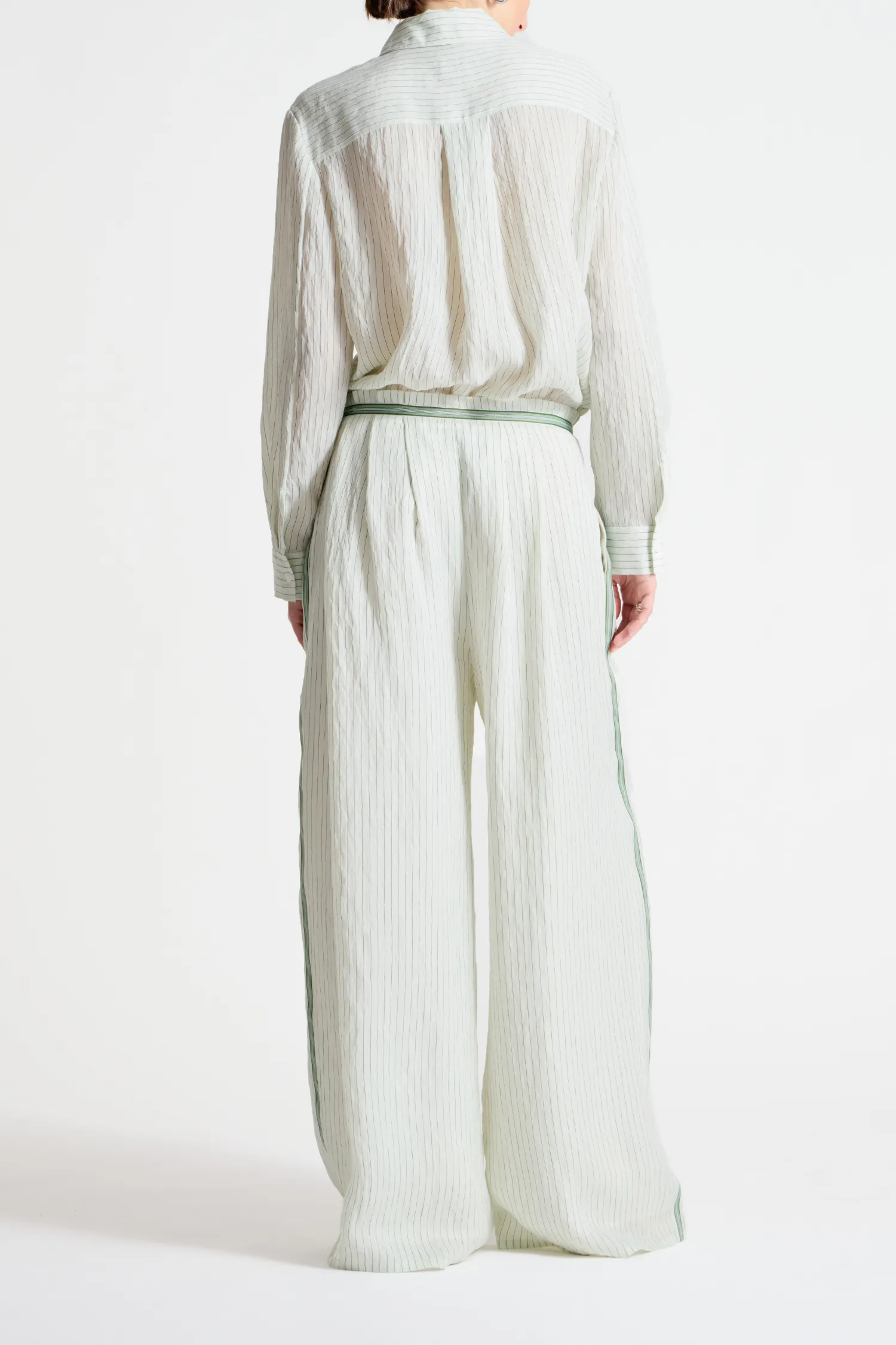 Lanette Pinstripe Blouse, Mint sold by Saint Art product image thumbnail 2