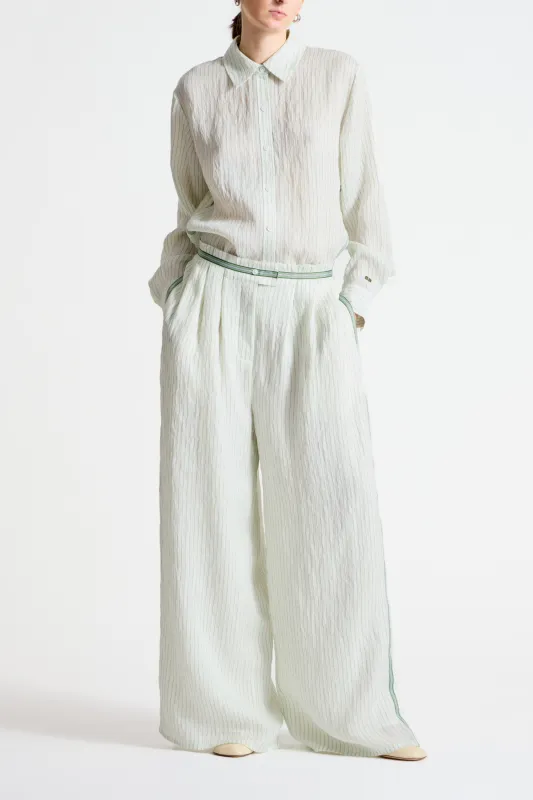 Lanette Pinstripe Blouse, Mint sold by Saint Art