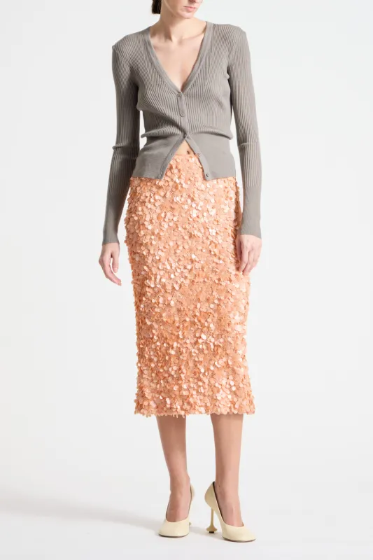 Nate Sequin Skirt, Apricot made by Saint Art