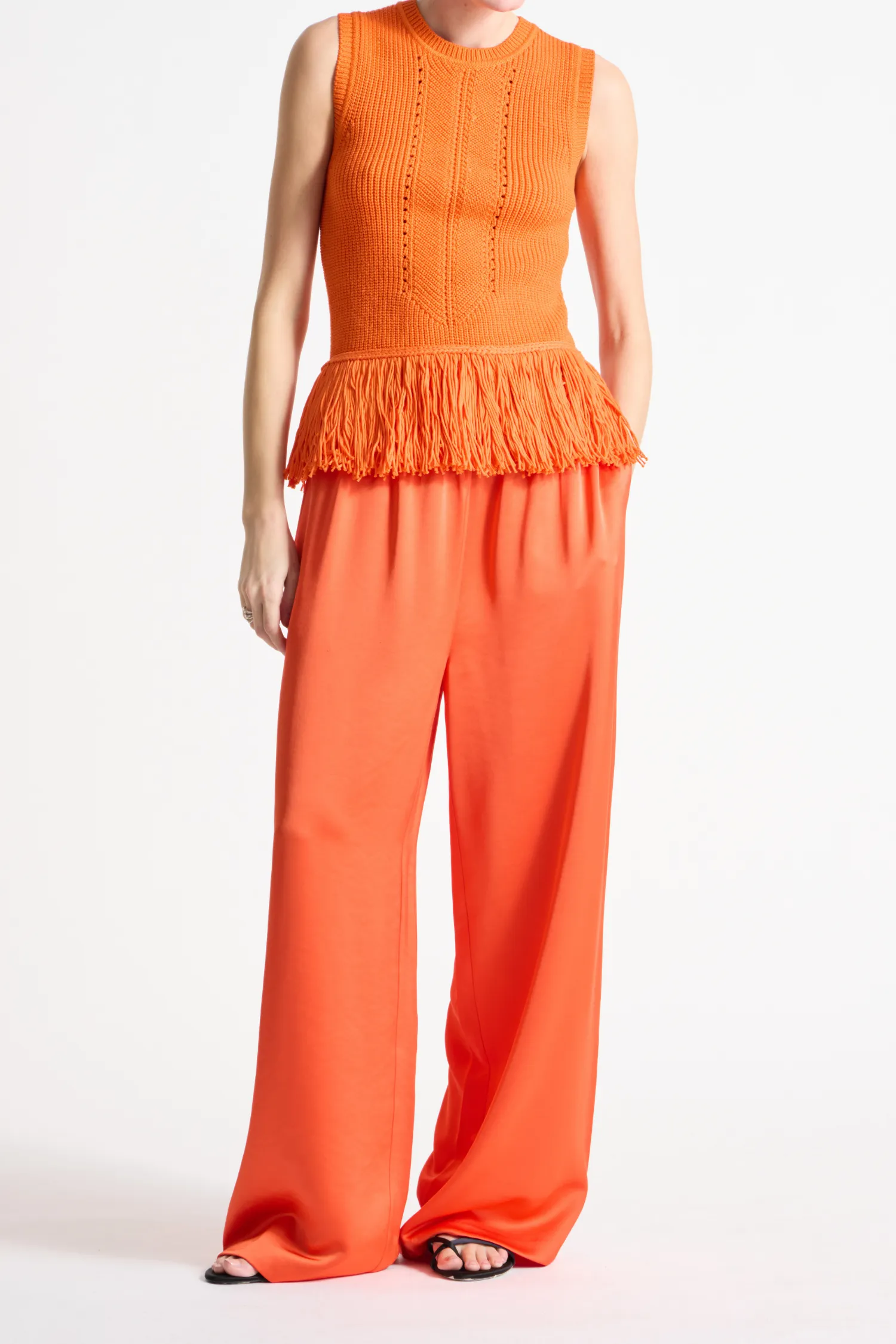 Collins Fringe Knit Blouse, Mandarin sold by Saint Art