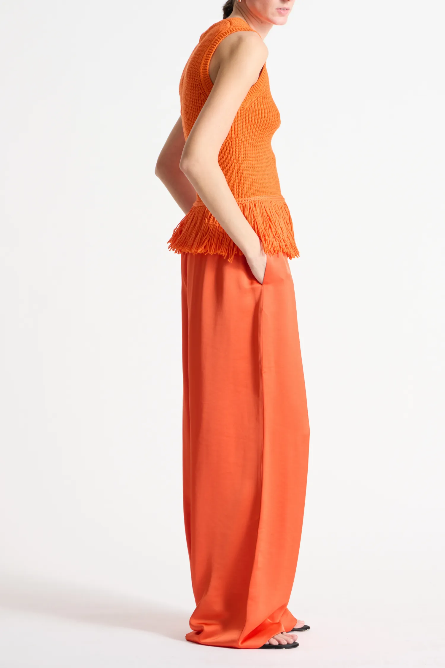 Collins Fringe Knit Blouse, Mandarin sold by Saint Art product image thumbnail 4