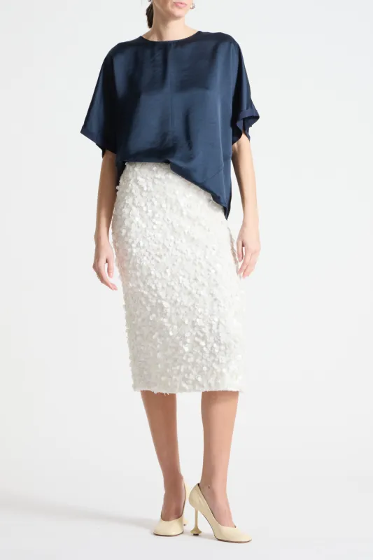 Nate Sequin Skirt, Pale Pearl made by Saint Art