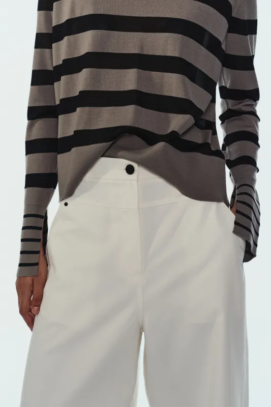 Odette Striped Knit Sweater, Sage/Black made by Saint Art