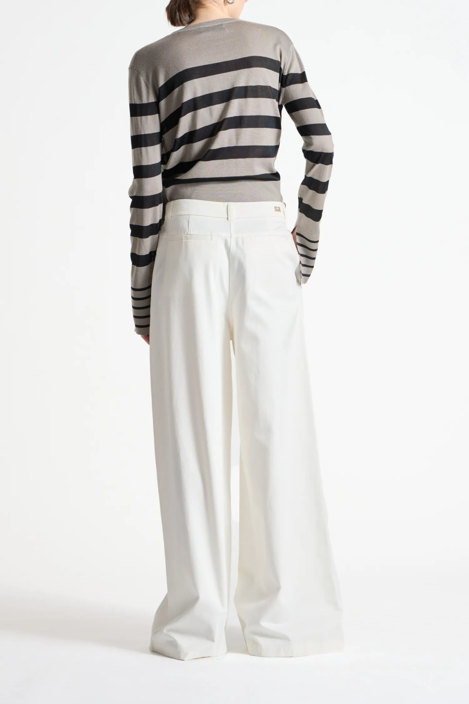 Odette Striped Knit Sweater, Sage/Black sold by Saint Art product image thumbnail 3