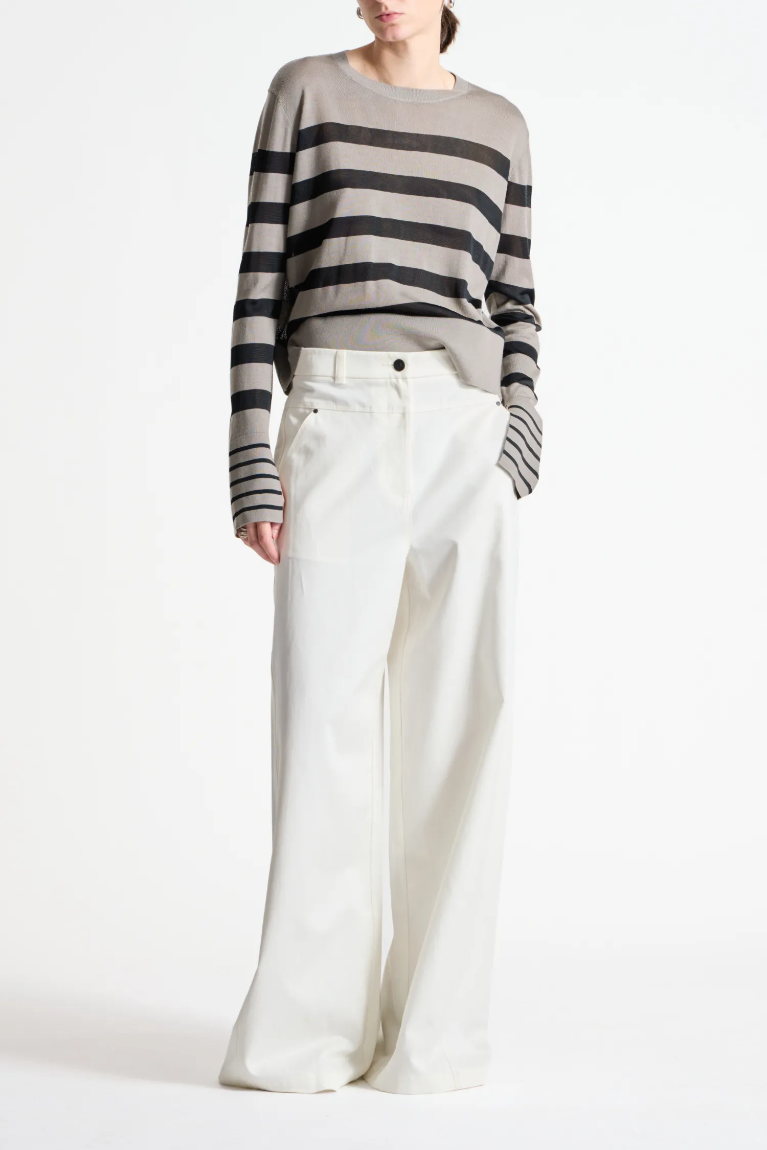 Odette Striped Knit Sweater, Sage/Black sold by Saint Art product image thumbnail 2