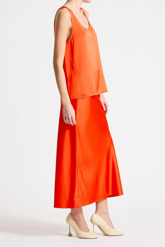 Talia Charmeuse Maxi Skirt, Mandarin sold by Saint Art