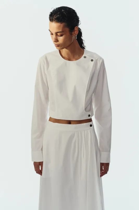 Ziggy Poplin Blouse, White made by Saint Art