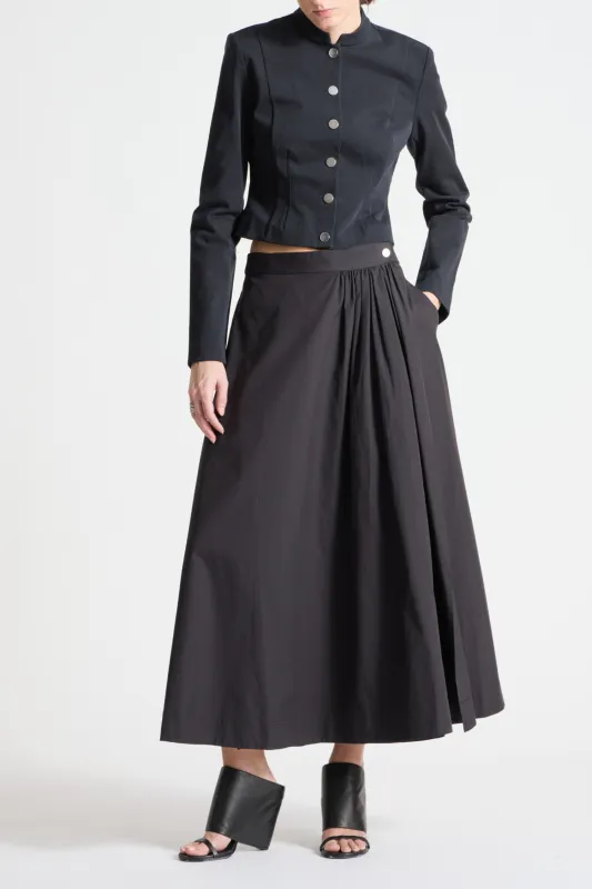 Flora Poplin Skirt, Black made by Saint Art
