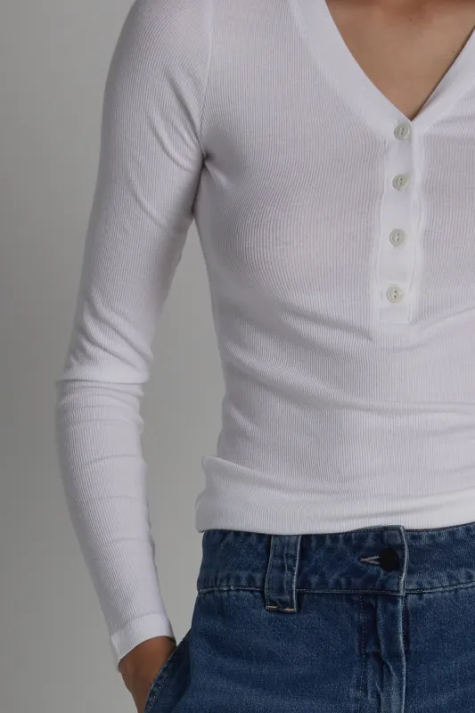 Quinn Ribbed Henley made by Saint Art