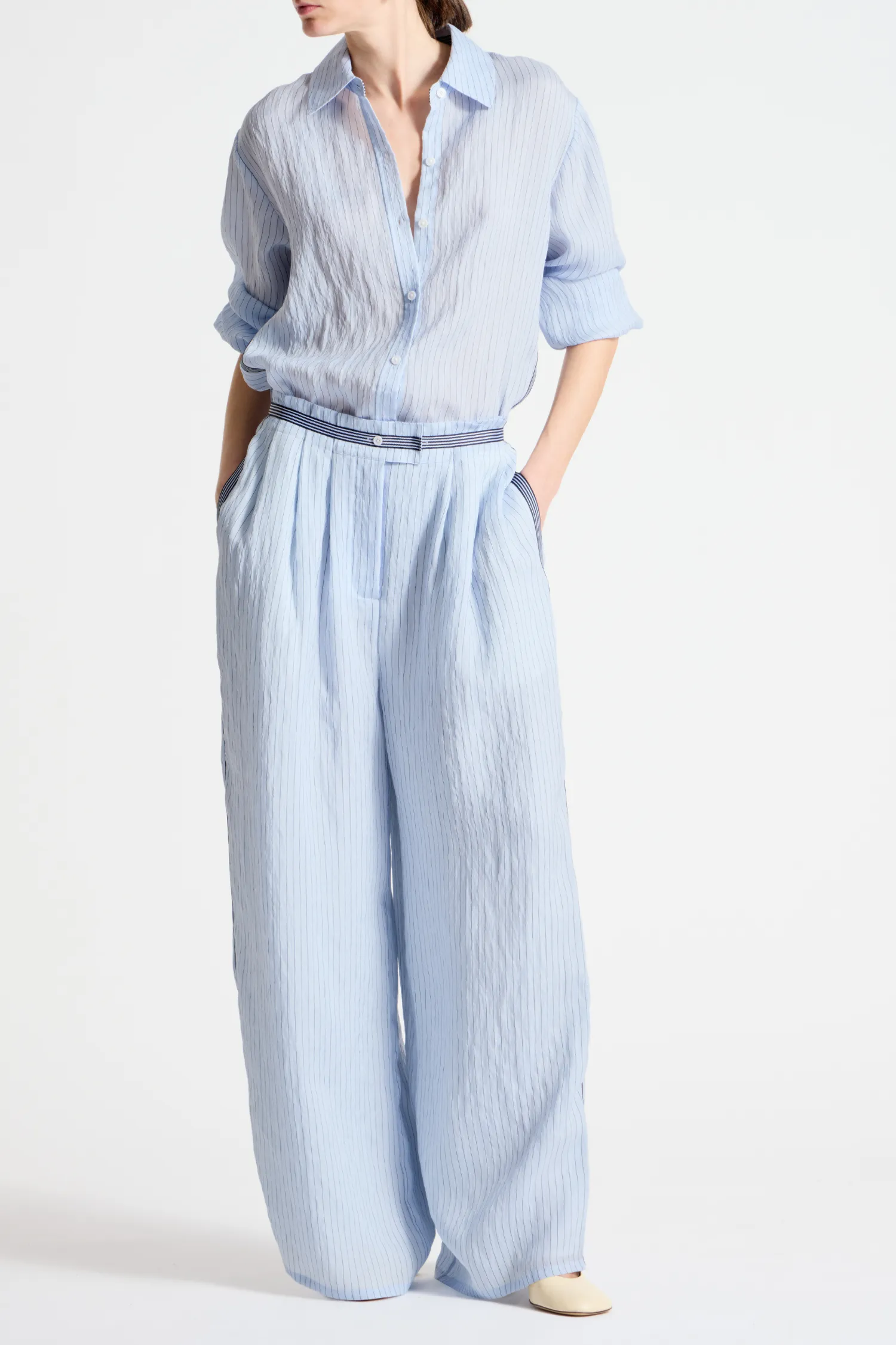 Lanette Pinstripe Blouse sold by Saint Art product image thumbnail 2