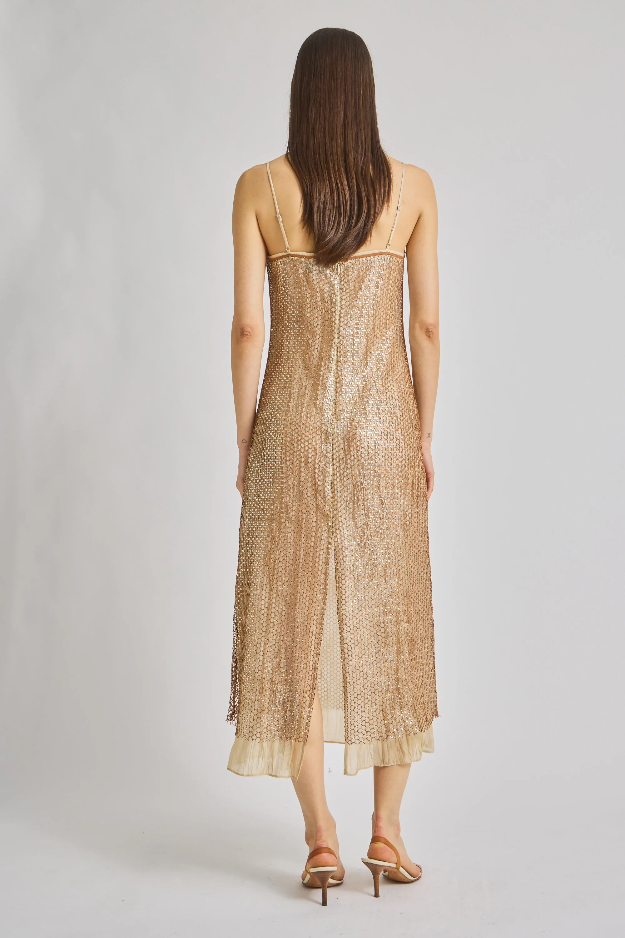 Orleans Mesh Sequin Dress, Pecan sold by Saint Art product image thumbnail 3