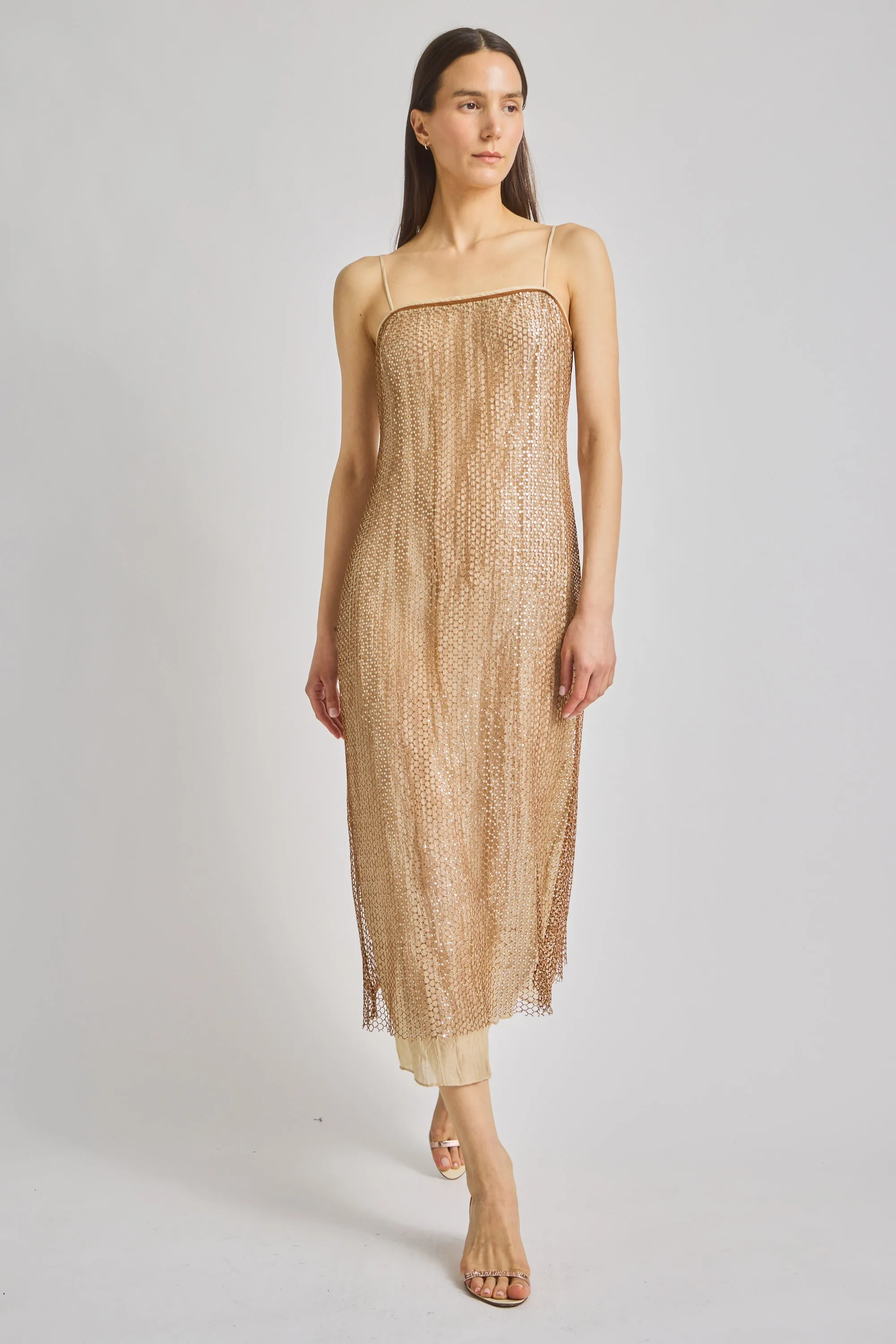 Orleans Mesh Sequin Dress, Pecan sold by Saint Art product image thumbnail 2