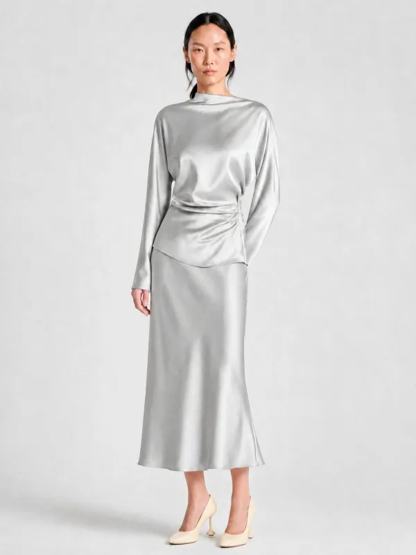 Talia Charmeuse Maxi Skirt, Paloma made by Saint Art