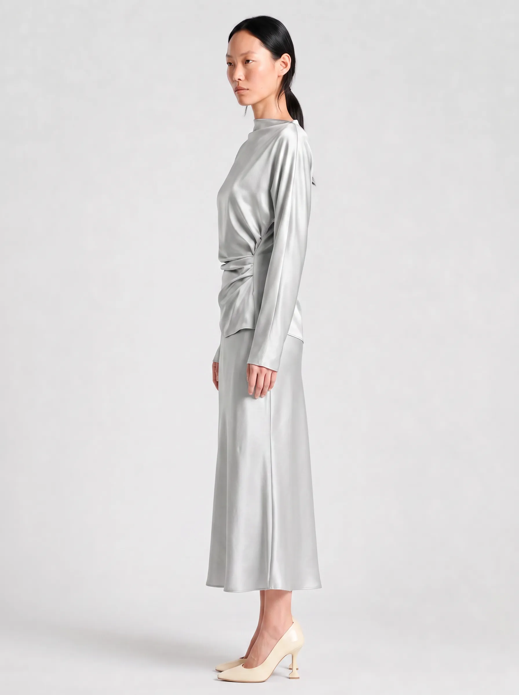 Talia Charmeuse Maxi Skirt, Paloma sold by Saint Art product image thumbnail 4