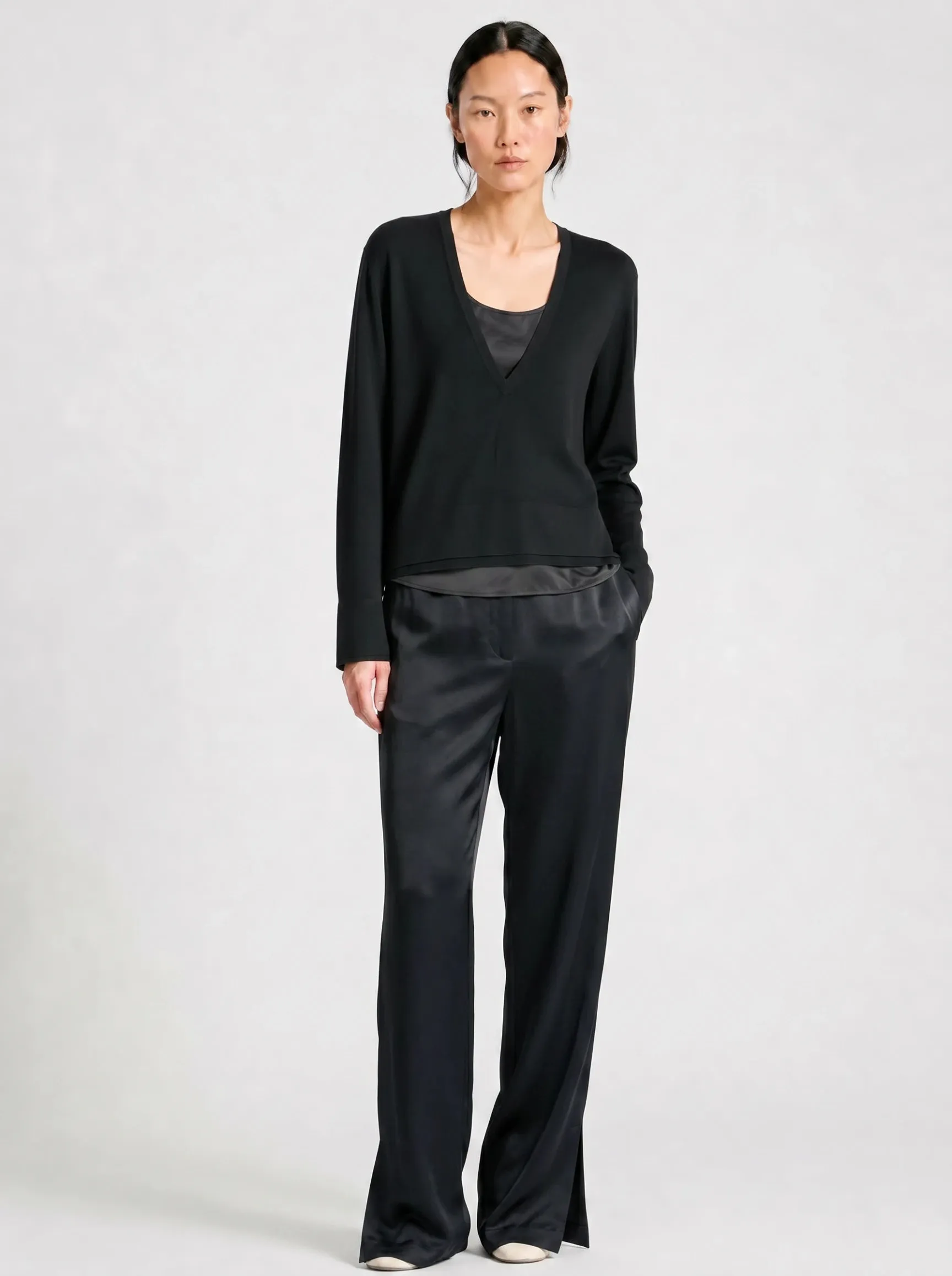 Jade Merino V-neck Sweater sold by Saint Art product image thumbnail 3