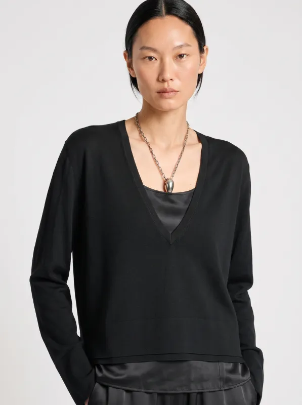 Jade V-neck Sweater made by Saint Art