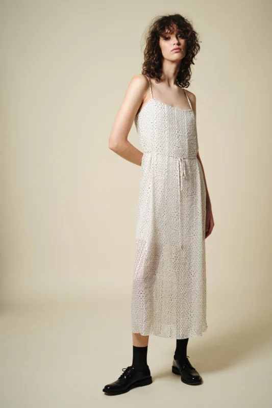 Marlowe Polka Dot Maxi Dress, White/Black sold by Saint Art